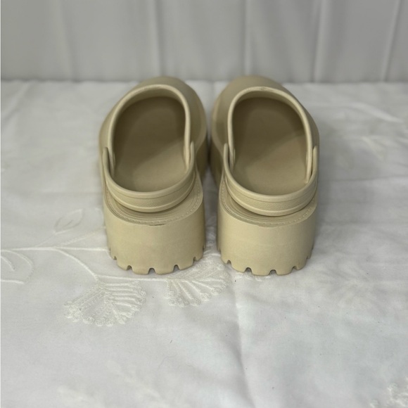 Cream Platform Clogs - Picture 3 of 12